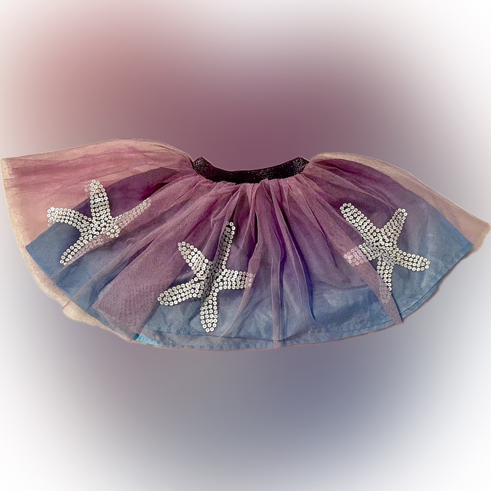Toddler Disney Store Lavender and Blue Starfish Tutu Skirt  Size 2
